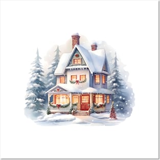 Holidays Christmas House Posters and Art